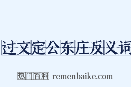 过文定公东庄反义词是什么意思的图片